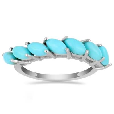 BUY NATURAL TURQUOISE GEMSTONE CLUSTER RING IN 925 SILVER
